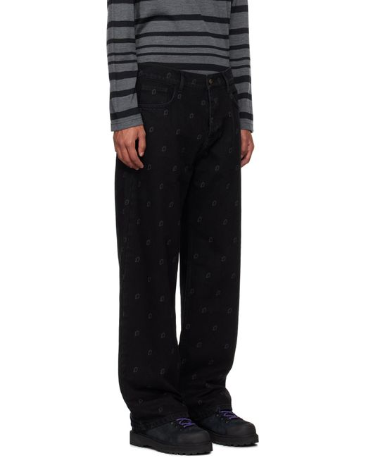 Robyn Lynch Black Laser Etched Eire Motif Jeans for men