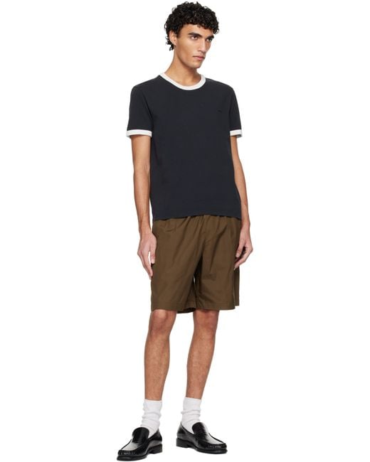 A.P.C. Black Contrast Trim T-Shirt for men