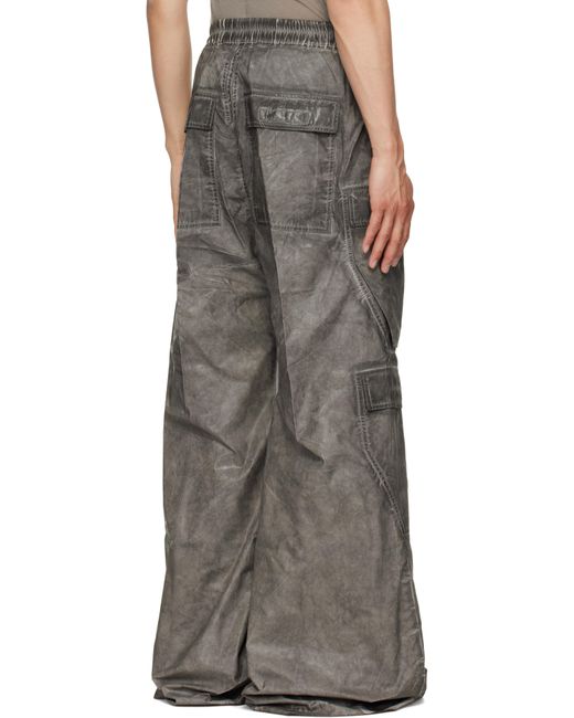 メンズ Rick Owens グレー Hollywood Double Jumbo Belas カーゴパンツ Black