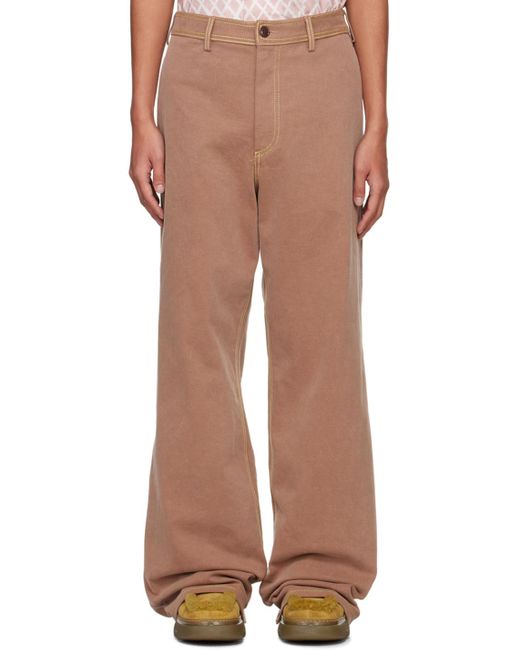 メンズ Marni ブラウン コントラストステッチ ジーンズ Multicolor