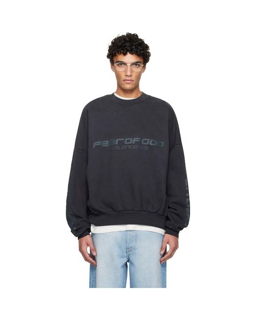 Fear Of God Black Holiday 'Los Angeles' Heavy Fleece Cropped Sweatshirt for men