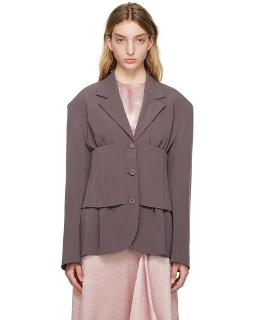 Acne パープル コルセット スーツ テーラードジャケット Brown