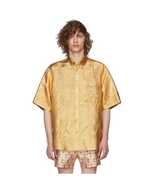 Gucci Metallic Gold Lurex Shirt for men