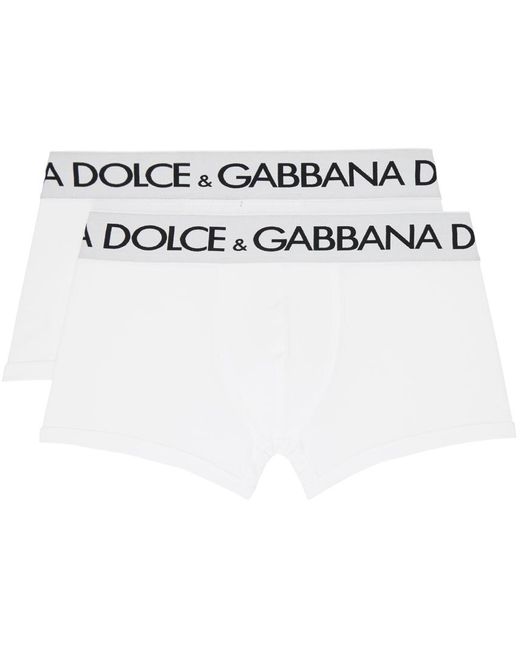 Dolce & Gabbana Black Dolce&gabbana Two-pack White Boxers for men