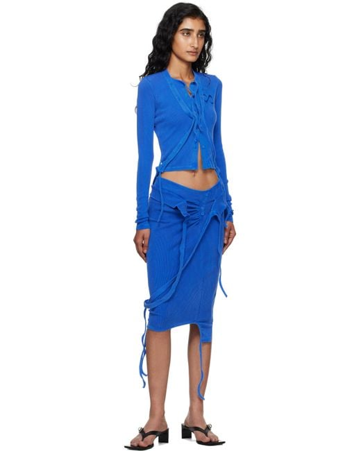 OTTOLINGER Knee-Length Rib Midi Skirt in Blue | Lyst