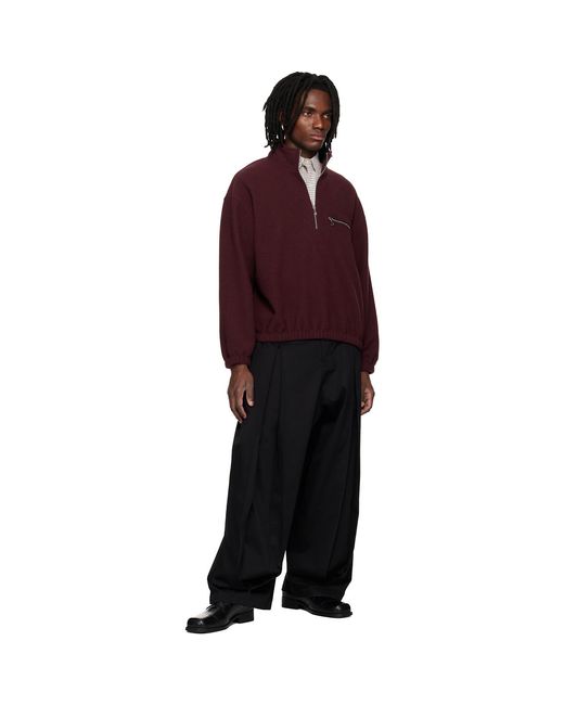 SAGE NATION Black Box Pleat Trousers for men