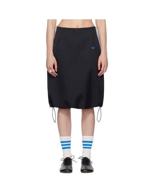 Wales Bonner Black Adidas Originals Edition Satin Midi Skirt