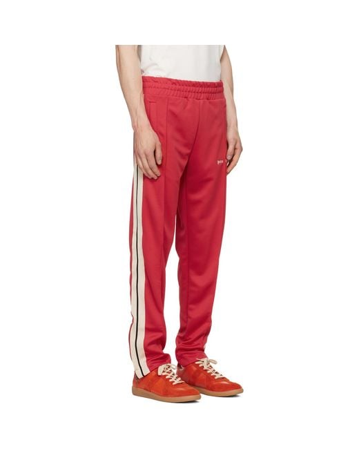 Palm Angels Red Classic Logo Track Pants for men