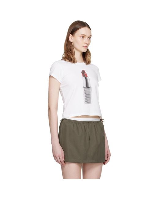 Alexander Wang Gray Lipstick Graphic Baby T-shirt