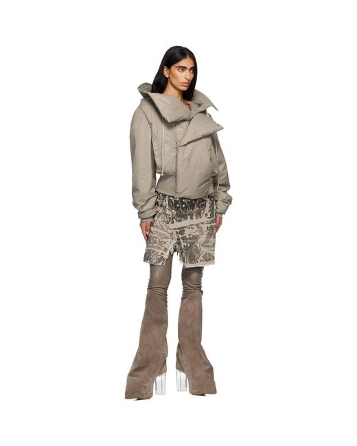 Rick Owens Black Concordians Sisysnap Denim Miniskirt