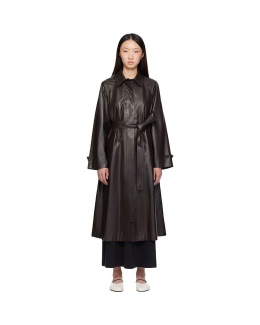 The Row Black Ryota Leather Coat