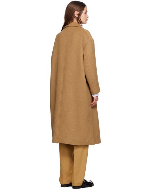 HOMMEGIRLS Tan Spread Collar Coat in Black Lyst