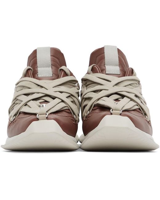 Rick Owens レザー バーガンディ Megalace ランナー スニーカー カラー ブラウン メンズ Lyst