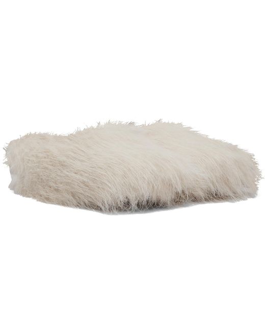 Simone Rocha White Off- Faux Fur Mule Heels