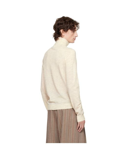 J.W. Anderson Natural Off- Logo Turtleneck for men