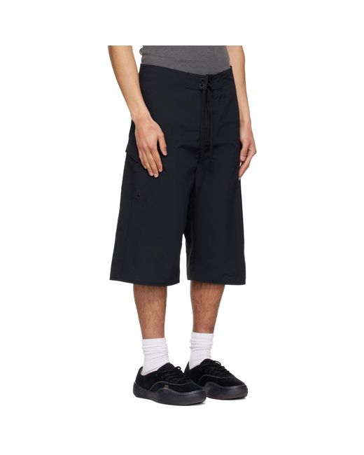 ERL Black Long Woven Shorts for men