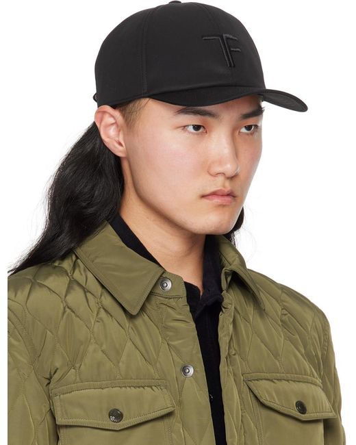 Tom Ford Green Canvas & Leather Cap for men