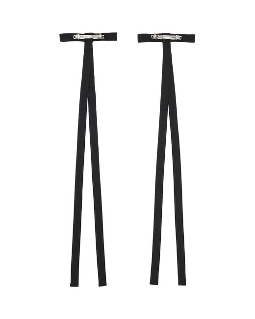 Sandy Liang Black Two-Pack Recital Bows Hair Clips