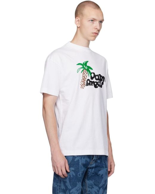 Palm Angels White Sketchy T-shirt for men