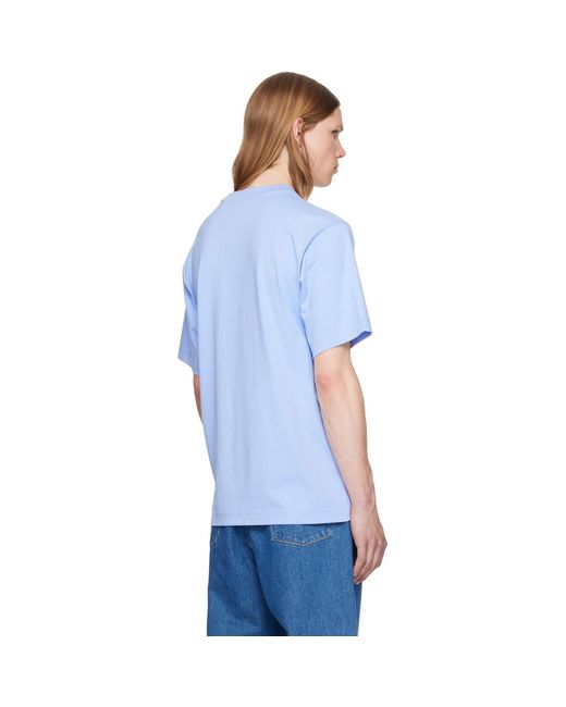 Burberry Blue Cross Stitch Knight Cotton T-shirt for men