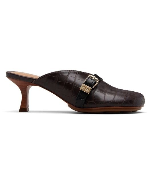Ganni Black Sue Mule Heels