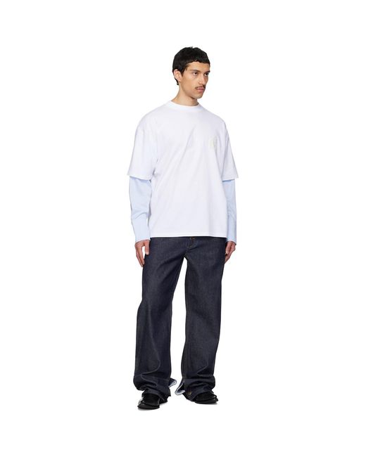 Egonlab Blue Contrasted Hem Jeans for men