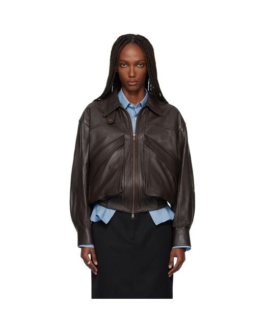TONYWACK Black Lamb Leather Bomber Jacket