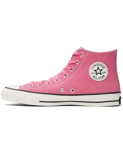 Converse Black Pink Chuck Taylor All Star Pro Suede High Top Sneakers for men