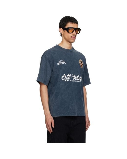 Off-White c/o Virgil Abloh Blue Sporty 4 Skate T-Shirt for men