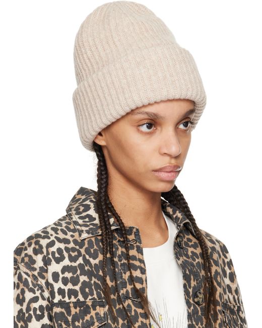 帽子 GANNI Rib Beanie \"BRAZILIAN SAND\" Ganni Knit Beanie in Brazilian Sand | REVOLVE