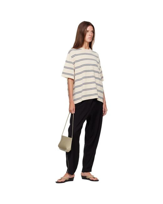 Cordera Gray Off- Organic Cotton Striped T-Shirt