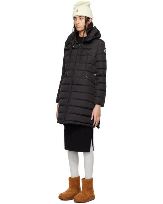 Moncler Black Flammette Down Coat