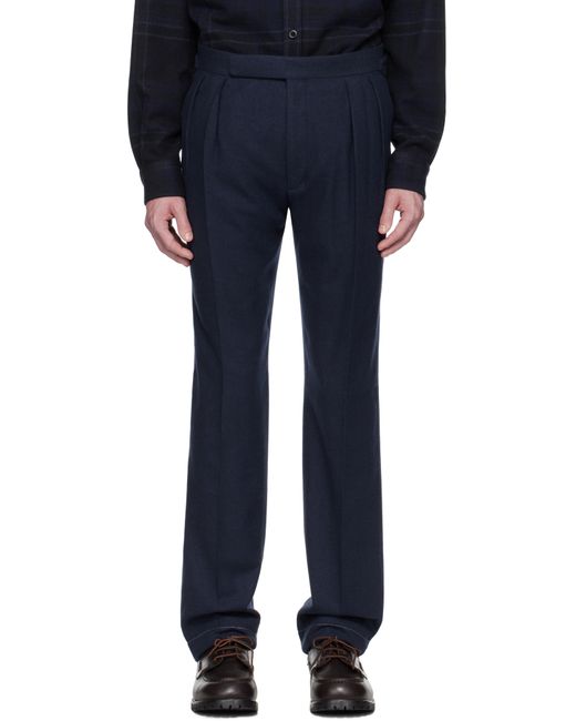 メンズ Ralph Lauren ネイビー ヘリンボーン ウールブレンド スーツ トラウザーズ Blue