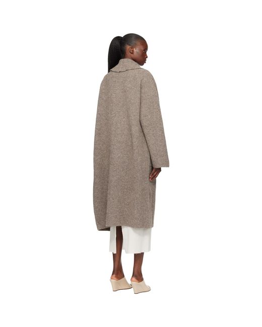 Lauren Manoogian Black Taupe Double Face Long Coat