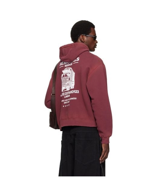 Lu'u Dan Red Burgundy Heavyweight Gym Hoodie for men