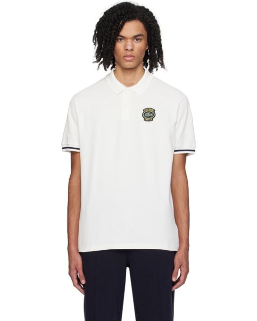 Lacoste White Patch Polo for men