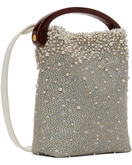 Dries Van Noten Metallic Off- Embellished Bag