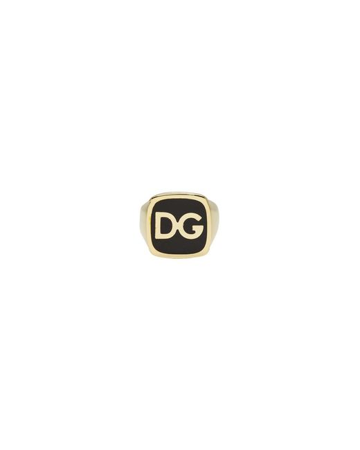 Dolce & Gabbana Metallic Gold 'dg' Ring for men