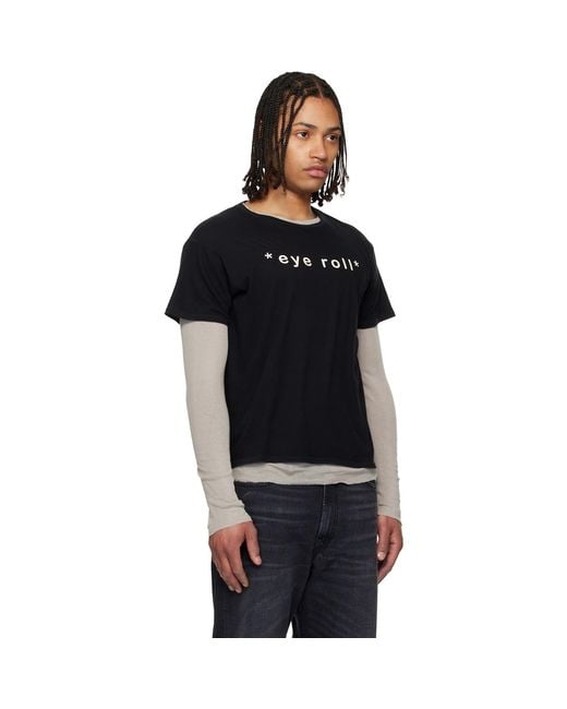 R13 Black 'Eye Roll' Boy T-Shirt for men