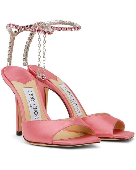 Sandales à talon aiguille saeda 100 roses Jimmy Choo en coloris Pink