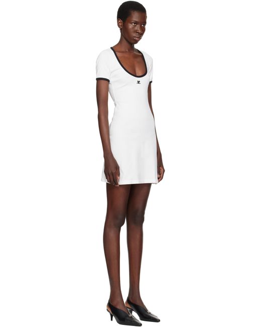 Courreges Holistic コントラスト ミニワンピース Courrègesのブラック Holistic コントラスト ミニワンピースが