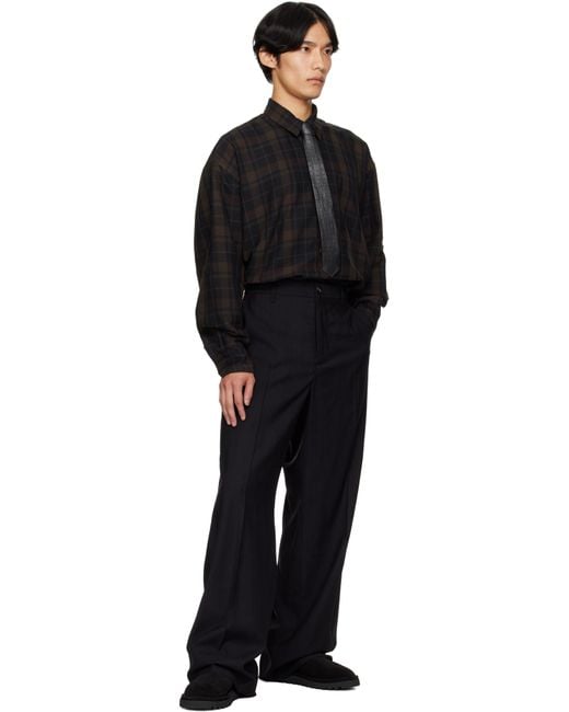 Veert Black Croco Leather Tie for men