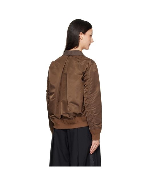 Sacai Brown Suiting X Nylon Twill Blazer