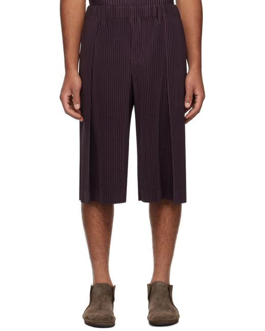 Homme Plissé Issey Miyake Multicolor Homme Plissé Issey Miyake Purple Tailored Pleats 2 Shorts for men