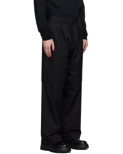 Lownn Black Zip Panel Trousers for men