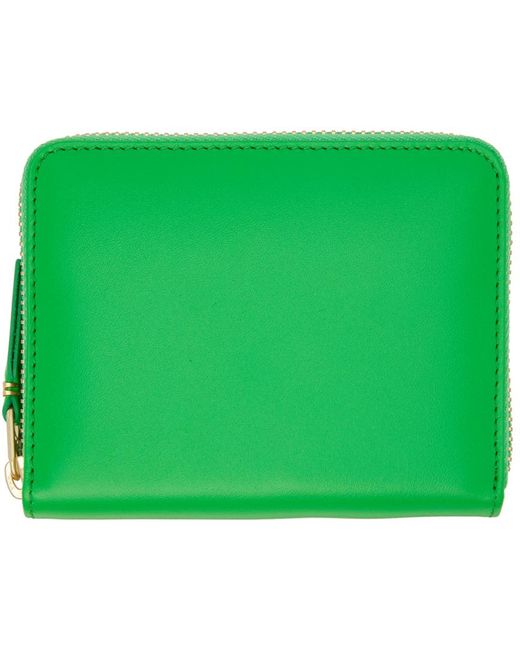 Comme des Garçons Green Comme Des Garçons Wallets Leather Multicard Zip Card Holder for men