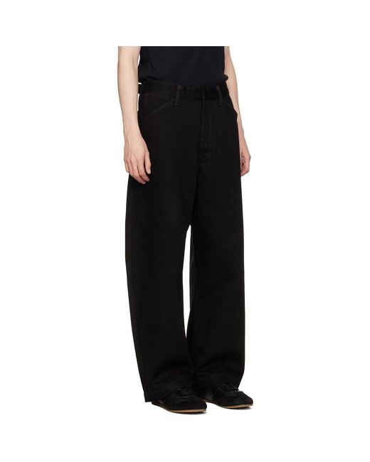 Lemaire Black Maxi Workwear Jeans for men