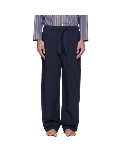 Tekla Blue Poplin Pyjama Pants for men