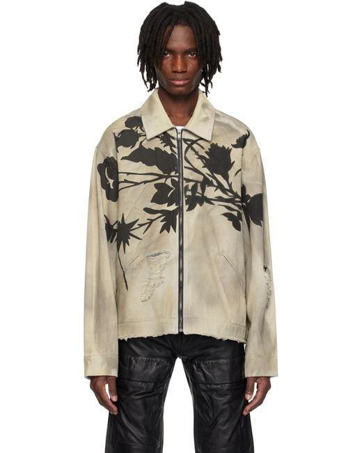 Kusikohc Black Rose Denim Jacket for men