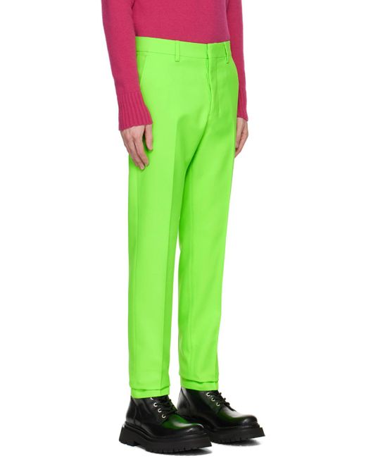 AMI Green Cigarette Fit Trousers for men